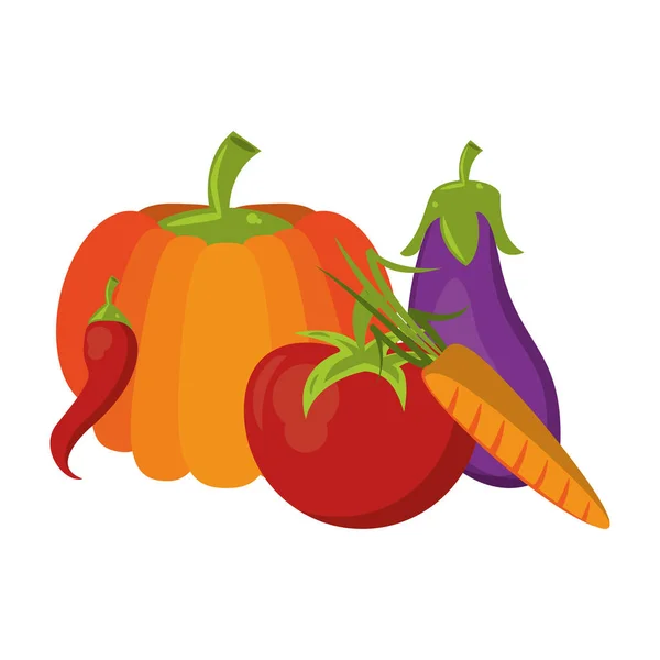 Verduras alimentos saludables — Vector de stock