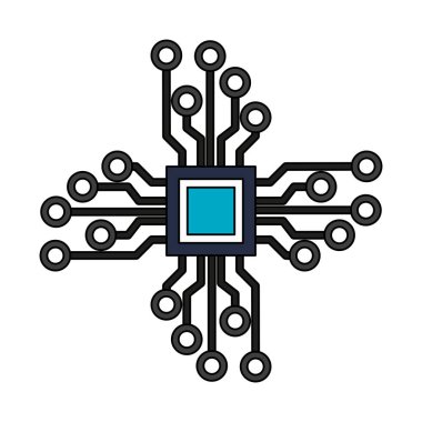 Microschip teknoloji sembolü izole