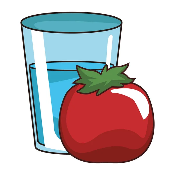 Sklenice s rajčaty a vodou — Stockový vektor
