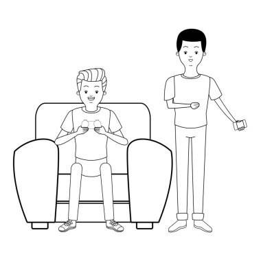 Siyah beyaz bin yıllık insanlar oyun partisi