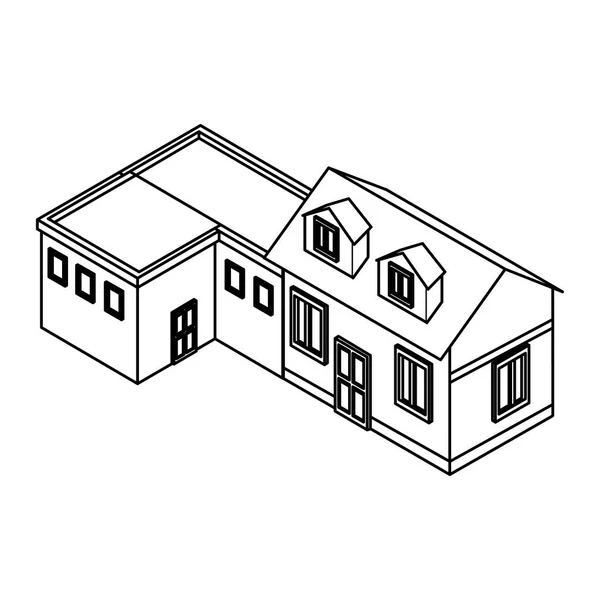 Rumah-rumah isometrik real estate - Stok Vektor