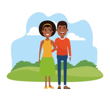 Genç çift çizgi film