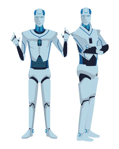 Robôs humanóides avatar —  Vetores de Stock