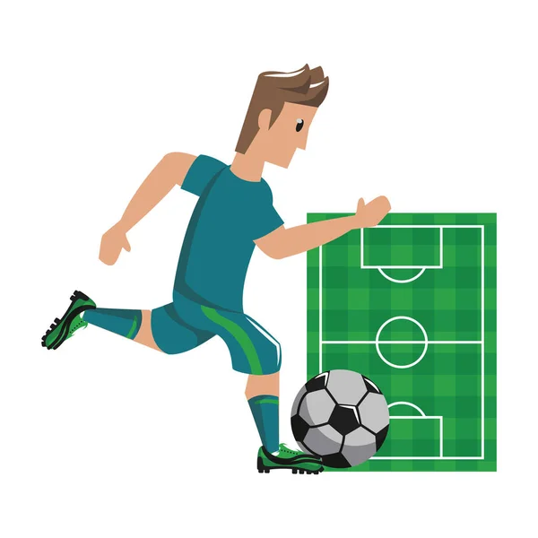 Futebol jogo de desporto desenhos animados — Vetor de Stock