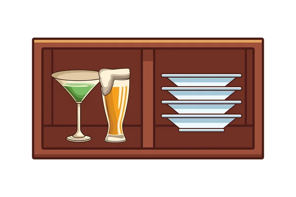 Bebidas alcoólicas bebidas desenhos animados — Vetor de Stock