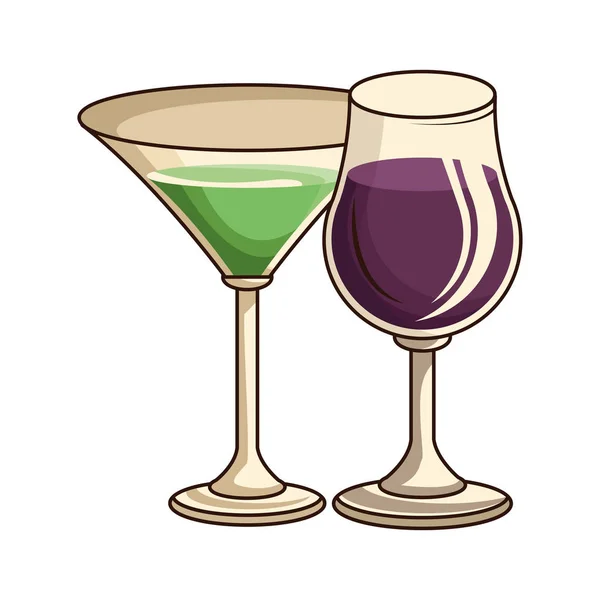 Очки с напитками — стоковый вектор