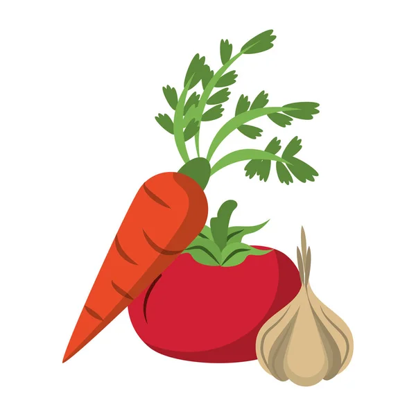 Grönsaker hälsosam mat tecknad isolerad — Stock vektor
