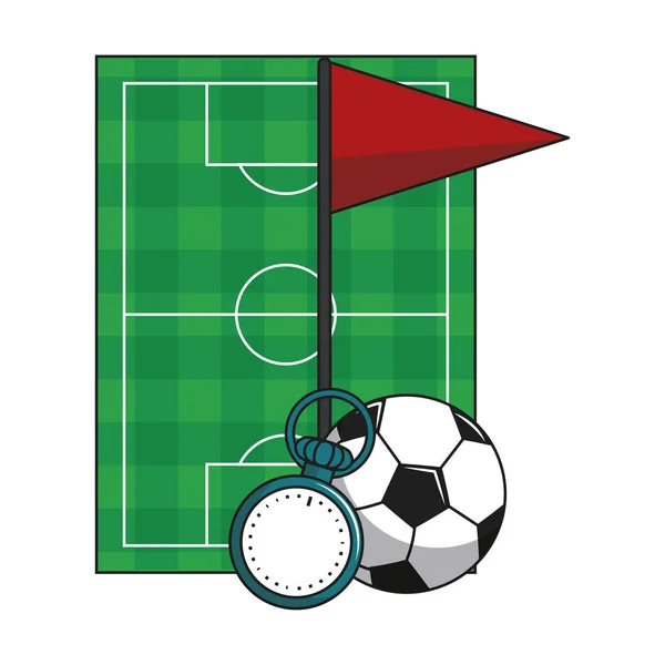 Futebol jogo de desporto desenhos animados — Vetor de Stock