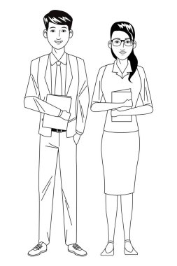 iş çift avatar siyah beyaz