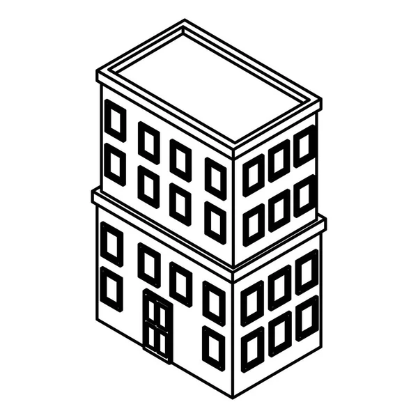 Residentie gebouw isometrisch — Stockvector