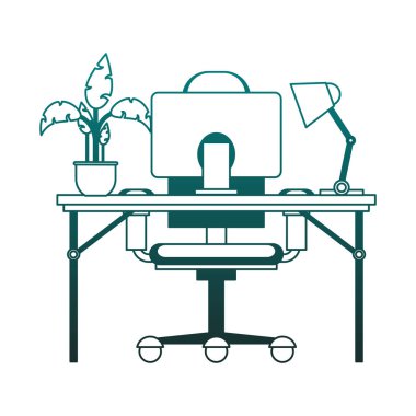 Office bilgisayar mavi çizgili