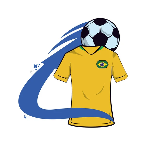 Brasil tshirt de futebol — Vetor de Stock