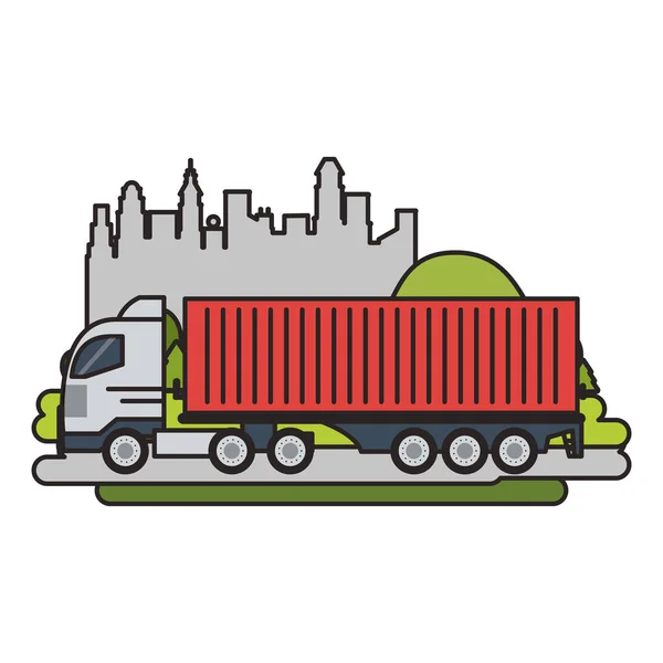 Lastkraftwagen isoliert — Stockvektor