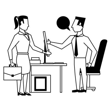 iş adamları avatarlar siyah beyaz çizgi film karakterleri