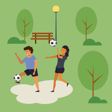 Park karikatürler de insanlar eğitim futbol