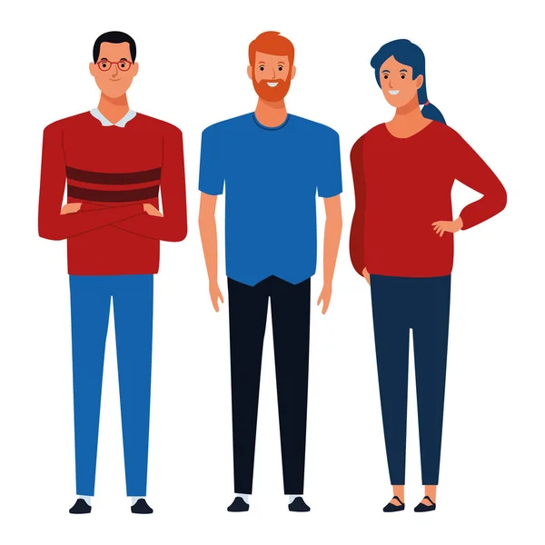 Grupo de personas personaje de dibujos animados avatar — Vector de stock