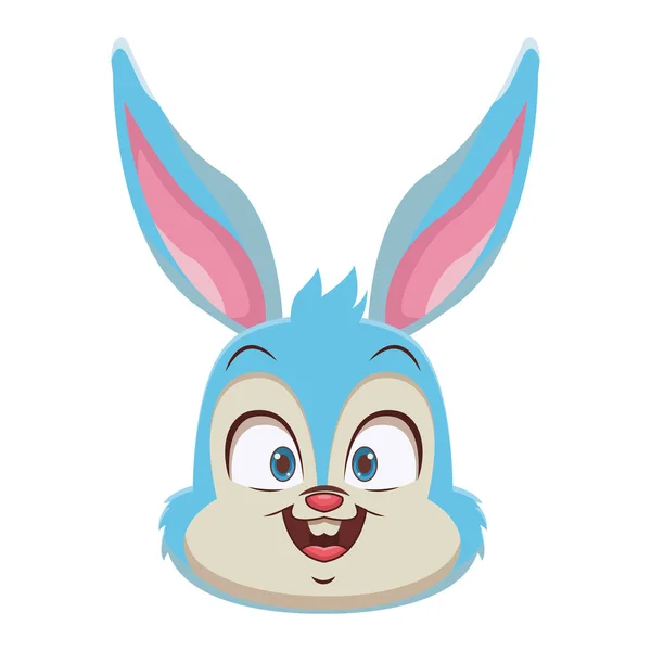 Caricature visage de lapin — Image vectorielle