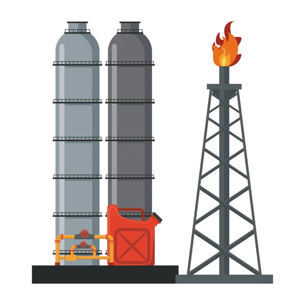 Petroleum maskiner Factory — Stock vektor