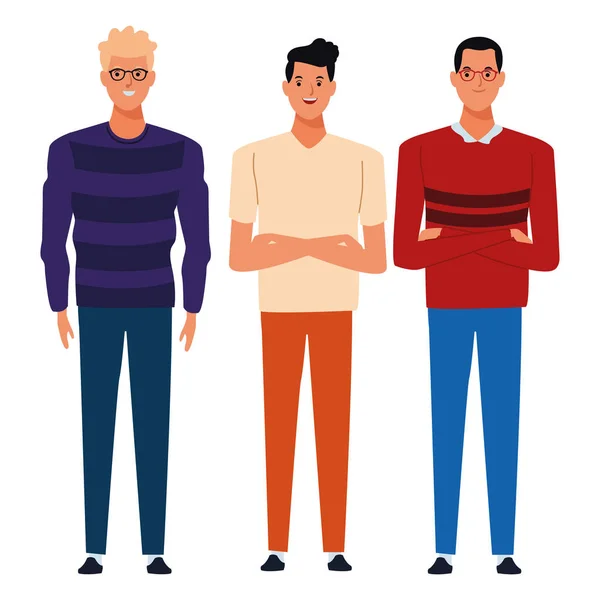 Hombres avatar personaje de dibujos animados — Vector de stock