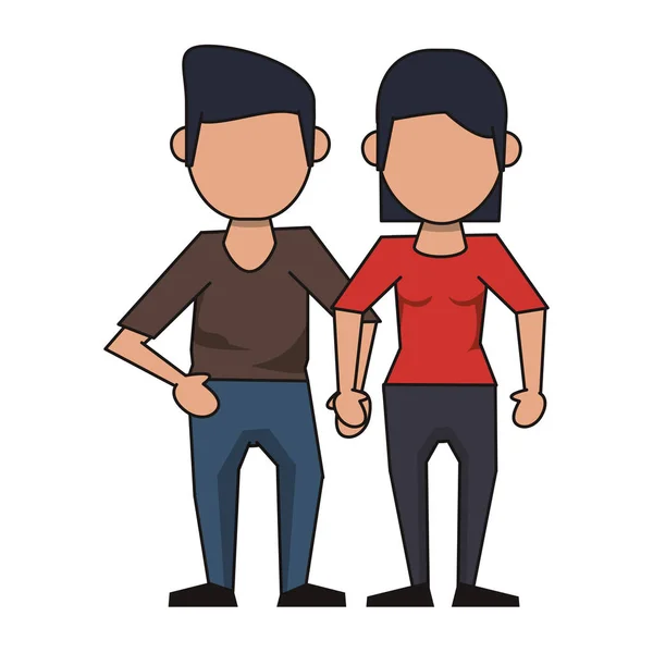 Casal avatar personagem de desenho animado — Vetor de Stock