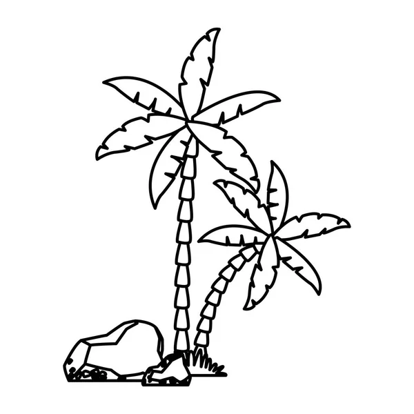 Tree palms cartoon — Stock Vector