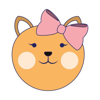 Kedi sevimli hayvan kafası mavi çizgiler