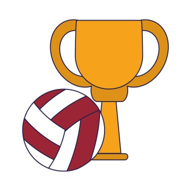 Voleyball kupa kupası şampiyonluk mavi çizgiler