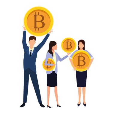 İş adamları ile bitcoins