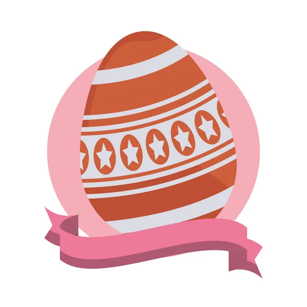 Oeuf de Pâques rond emblème — Image vectorielle
