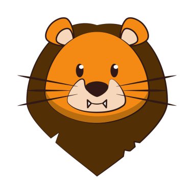 Aslan kafa yaban hayatı sevimli hayvan karikatür