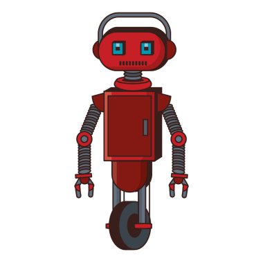Robot komik karakter karikatür izole