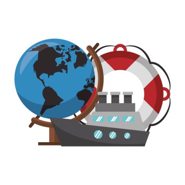 Seyahat ve tatil sembolleri vektör illüstrasyon