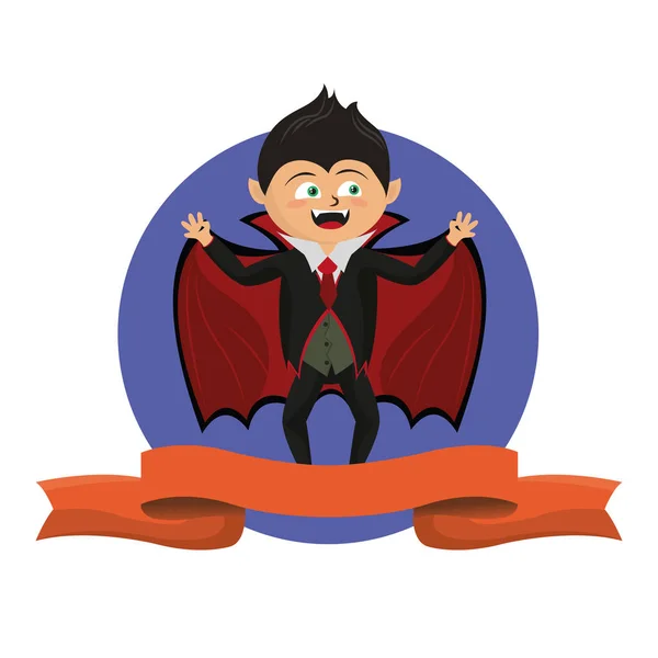 Niño con disfraz de halloween — Vector de stock