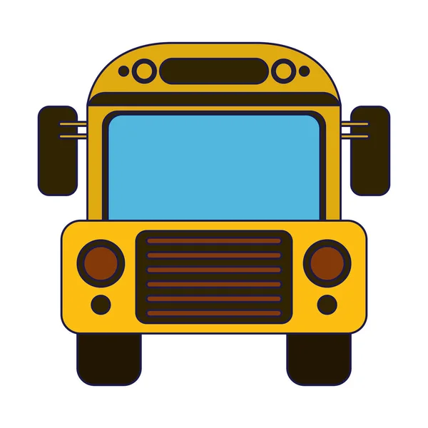 Símbolo de vista frontal del autobús escolar — Vector de stock