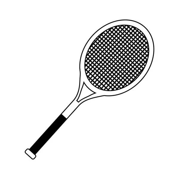 Équipement de raquette de tennis en noir et blanc — Image vectorielle