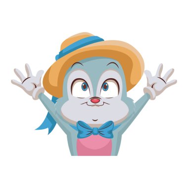 Şapka ve yay ile Tavşan