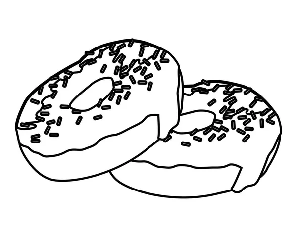 Черно-белая икона пончиков — стоковый вектор