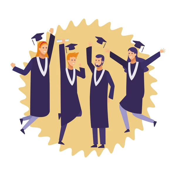 Γιορτή αποφοίτησης μαθητών — Διανυσματικό Αρχείο