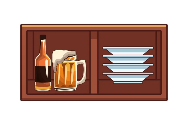 Bebidas alcoólicas bebidas desenhos animados —  Vetores de Stock