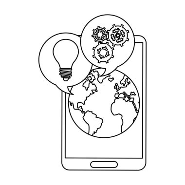 İş ve teknoloji siyah ve beyaz