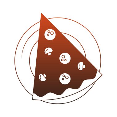 Çanak kırmızı çizgiler üzerinde Pizza