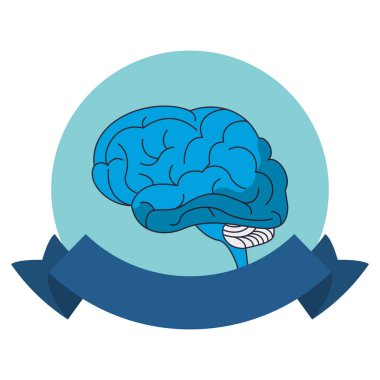 İnsan beyni sembolü yuvarlak amblemi