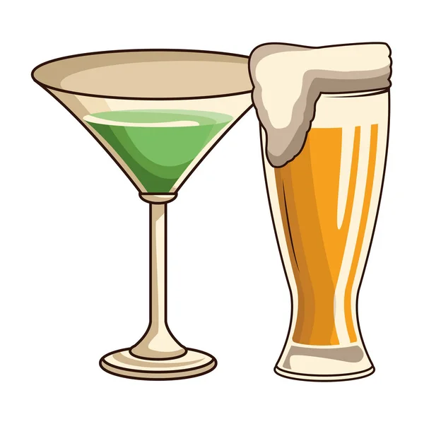 Стаканы с напитками и пивом — стоковый вектор