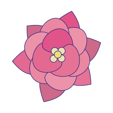 Çiçek güzel karikatür izole mavi çizgiler