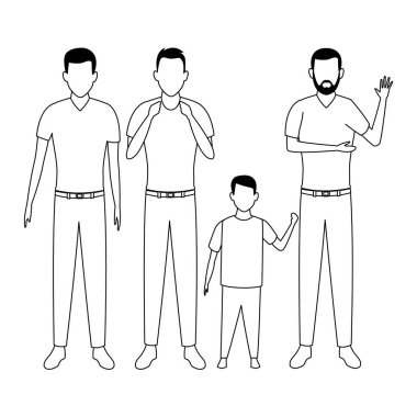 çocuk avatar çizgi film karakteri ile erkekler