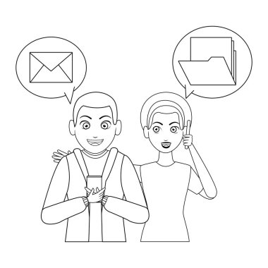 Akıllı telefon kullanan çift