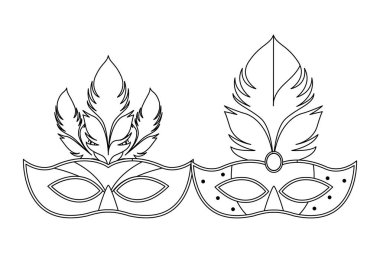 maskeler ve tüyler siyah beyaz