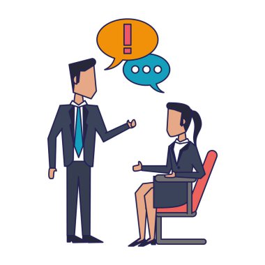 Bullhorn ve ampul ampul ampul mavi hatları ile İş evrak çantası