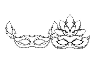 maskeler ve tüyler siyah beyaz