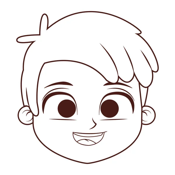Cara de menino desenhos animados —  Vetores de Stock